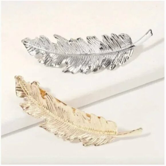 ⭐️FREE Leaf Hair Clips Boho Peasant Hipster Hippie Art Modern Barrettes Clips - Picture 2 of 3